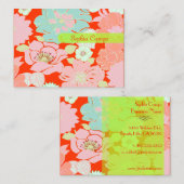 PixDezines Alegre Retro Floral, DIY achtergrond Visitekaartje (Voorkant / Achterkant)