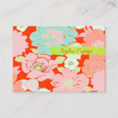 PixDezines Alegre Retro Floral, DIY achtergrond Visitekaartje (Voorkant)
