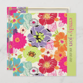 PixDezines alegre retro floral Kaart (Voorkant / Achterkant)