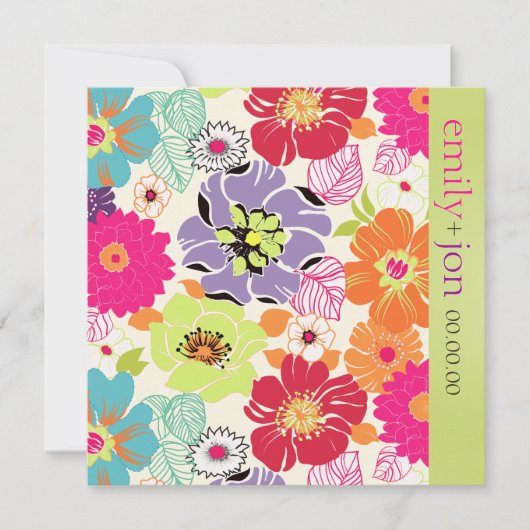 PixDezines alegre retro floral Kaart (Voorkant)