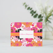 PixDezines Alegre Retro Floral, Marketing Briefkaa Briefkaart (Staand voorkant)
