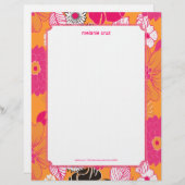 PixDezines Alegre Retro Floral, Monogram beschikba Custom Briefhoofd (Voorkant / Achterkant)