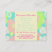 PixDezines Alegre Retro Floral, Pastel/DIY kleur!! Visitekaartje (Achterkant)