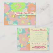 PixDezines Alegre Retro Floral, Pastel/DIY kleur!! Visitekaartje (Voorkant / Achterkant)