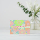 PixDezines Alegre Retro Floral, Pastel/DIY kleur!! Visitekaartje (Staand voorkant)