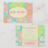 PixDezines Alegre Retro Floral, Pastel/DIY kleur!! Visitekaartje (Voorkant / Achterkant)