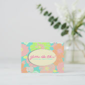 PixDezines Alegre Retro Floral, Pastel/DIY kleur!! Visitekaartje (Staand voorkant)