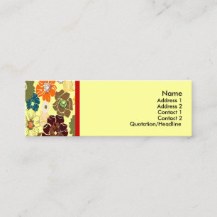 PixDezines alegre retro foral, DIY background Mini Visitekaartje