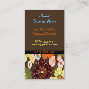 PixDezines alegre retro foral, DIY background Visitekaartje