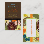 PixDezines alegre retro foral, DIY background Visitekaartje (Voorkant / Achterkant)