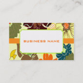 PixDezines alegre retro foral, DIY background Visitekaartje (Achterkant)