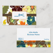 PixDezines alegre retro foral, DIY background Visitekaartje (Voorkant / Achterkant)