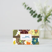 PixDezines alegre retro foral, DIY background Visitekaartje (Staand voorkant)