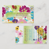 PixDezines alegre retro tropische bloemen/DIY kleu Visitekaartje (Voorkant / Achterkant)