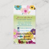 PixDezines alegre retro tropische bloemen/DIY kleu Visitekaartje (Achterkant)