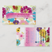 PixDezines alegre retro tropische bloemen/DIY kleu Visitekaartje (Voorkant / Achterkant)