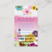 PixDezines alegre retro tropische bloemen/DIY kleu Visitekaartje (Achterkant)