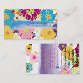 PixDezines alegre retro tropische bloemen/DIY kleu Visitekaartje (Voorkant / Achterkant)