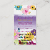 PixDezines alegre retro tropische bloemen/DIY kleu Visitekaartje (Achterkant)