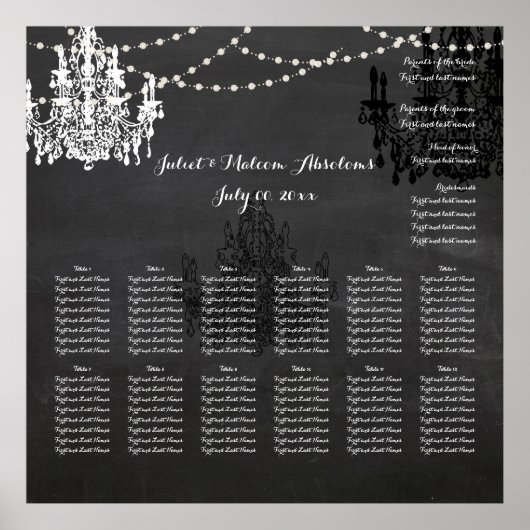 PixDezines-alkboard/chadeliers/seatgrafiek Poster (Voorkant)