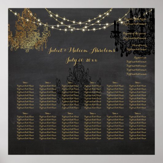 PixDezines-alkboard/chadeliers/seatgrafiek Poster (Voorkant)