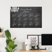 PixDezines-alkboard+chandelier/seatgrafiek Poster (Thuiskantoor)