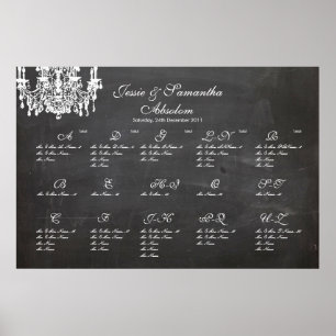 PixDezines-alkboard+chandelier/seatgrafiek Poster