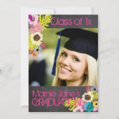 PixDezines alkboard+floral afstuderen Kaart (Voorkant)