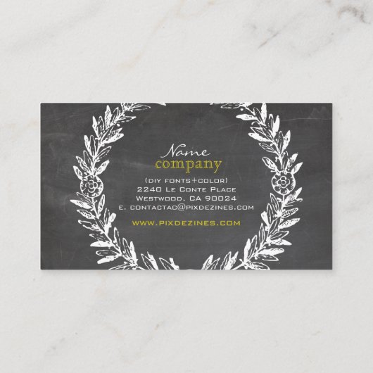 PixDezines-alkboard+lijst Visitekaartje (Achterkant)