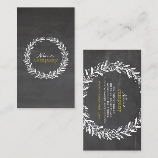 PixDezines-alkboard+lijst Visitekaartje (Voorkant / Achterkant)