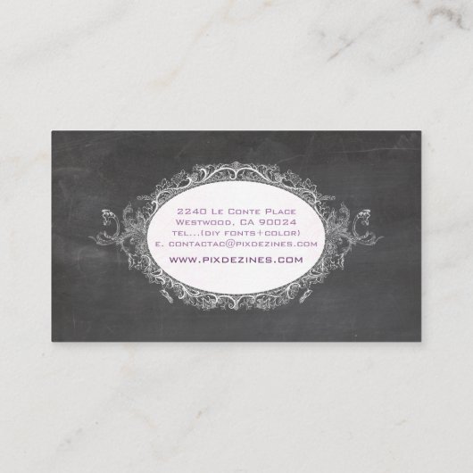PixDezines-alkboard+rococo-lijst Visitekaartje (Achterkant)