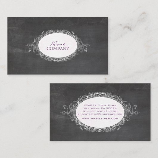 PixDezines-alkboard+rococo-lijst Visitekaartje (Voorkant / Achterkant)