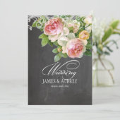 PixDezines alkboard/rococo/ roze rozen Kaart (Staand voorkant)