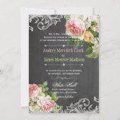 PixDezines alkboard/rococo/ roze rozen Kaart (Achterkant)