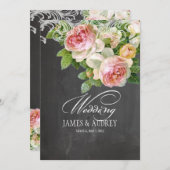 PixDezines alkboard/rococo/ roze rozen Kaart (Voorkant / Achterkant)