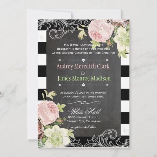 PixDezines alkboard/rokokos/ rozen Kaart (Achterkant)