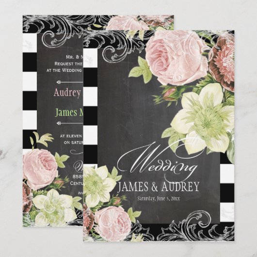 PixDezines alkboard/rokokos/ rozen Kaart (Voorkant / Achterkant)