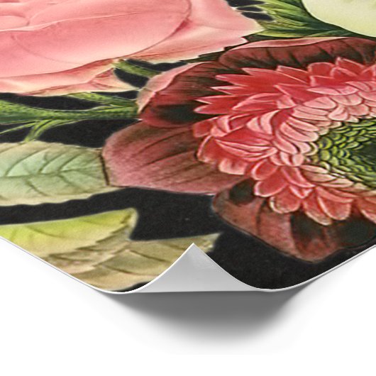 PixDezines-alkboard/ rozen/bruiloft Poster (Hoek)