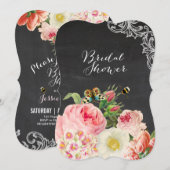 PixDezines-alkboard/Victoriaans rozen/bridal showe Kaart (Voorkant / Achterkant)