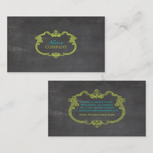 PixDezines-alkboard+whimsical-lijst Visitekaartje (Voorkant / Achterkant)