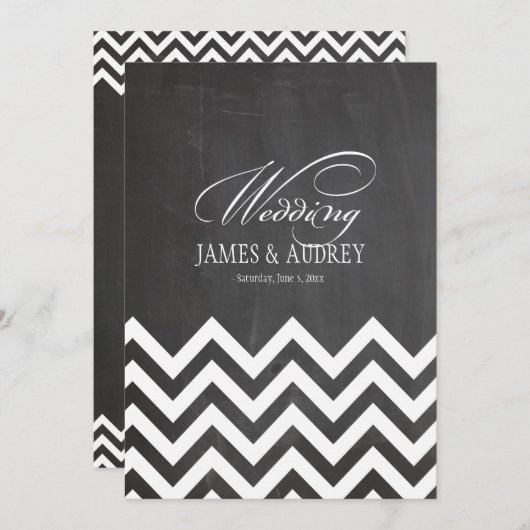 PixDezines-alkboard/white chevron Kaart (Voorkant / Achterkant)