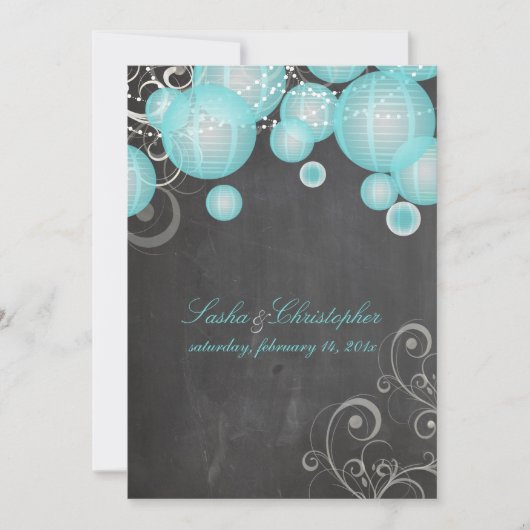 PixDezines-alkdboard+blauwe lantaarns/ Kaart (Voorkant)