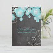 PixDezines-alkdboard+blauwe lantaarns/ Kaart (Staand voorkant)