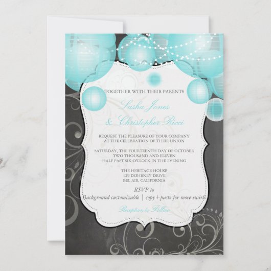 PixDezines-alkdboard+blauwe lantaarns/ Kaart (Achterkant)