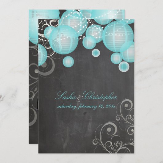 PixDezines-alkdboard+blauwe lantaarns/ Kaart (Voorkant / Achterkant)