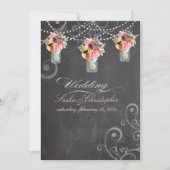 PixDezines-alkdboard+mason-jars+wilde bloemen Kaart (Voorkant)