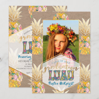 PixDezines Aloha Ananas, Afstuderen Luau Kaart