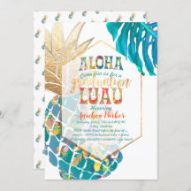 PixDezines Aloha Ananas/Blauwgroen/Afstuderen Luau