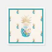 PixDezines Aloha Ananas/Blauwgroen/DIY achtergrond Servetten (Voorkant)