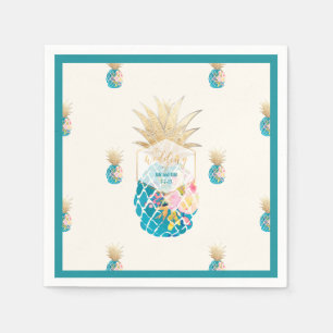 PixDezines Aloha Ananas/Blauwgroen/DIY achtergrond Servetten